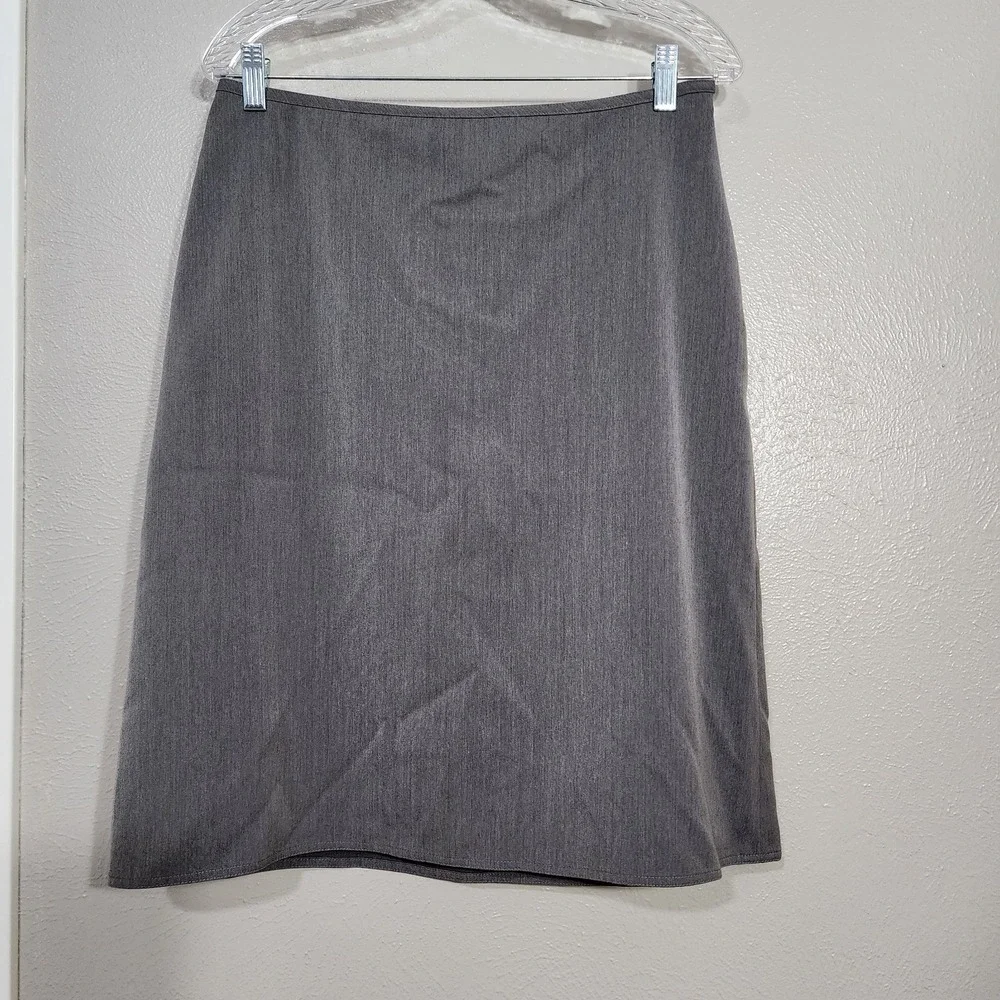 Anne Kline  Pencil Skirt Women's Size‎ 10 Gray Classic Business Casual Side Zip